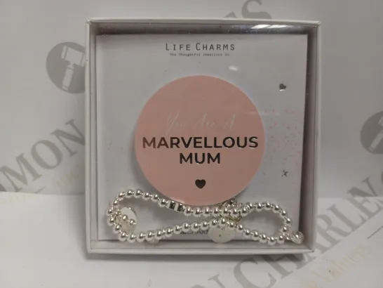 LIFE CHARMS `MARVELLOUS MUM` SILVER EFFECT BRACELET