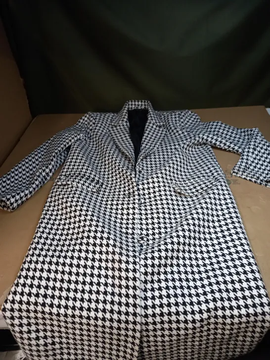 NASTY GAL WOMENS HOUNDSTOOTH COAT SIZE UNSPECIFIED