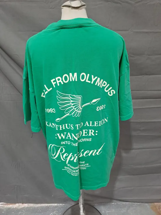 REPRESENT FALL FROM OLYMPUS T-SHIRT IN GREEN - L