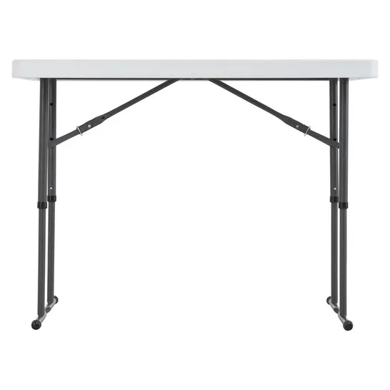 BOXED 61CM PLASTIC RECTANGULAR FOLD-IN-HALF TABLE