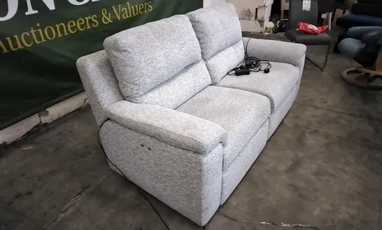 QUALITY BRITISH DESIGNED & MANUFACTURED G PLAN TAYLOR 3 SEATER POWER RECLINER SOFA MIRAGE ASH FABRIC