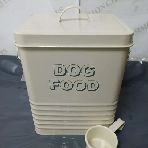 DOG FOOD TIN IN PALE YELLOW