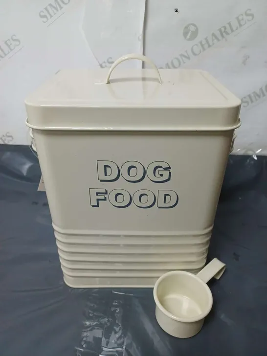 DOG FOOD TIN IN PALE YELLOW