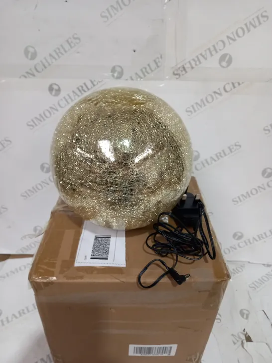 BOXED MR CHRISTMAS 8" GLASS CRACKLE SPHERE WITH ROTATING LIGHT