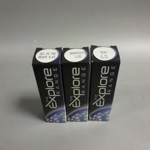 APPROXIMATELY 30 BOXED THE EXPLORE RANGE E-CIG LIQUIDS IN VARIOUS FLAVOURS 