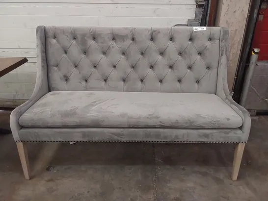 DESIGNER GREY VELVET JACOB BENCH (1 ITEM)