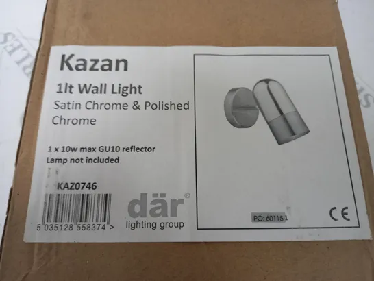 DAR LIGHTING KAZAN 1-LAMP WALL LIGHT IN CHROME