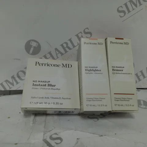 BOXED PERRICONE MD SET OF 3 BRONZER, HIGHLIGHTER AND INSTANT BLUR