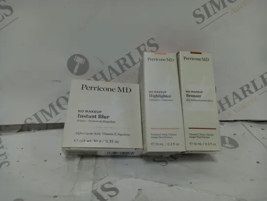 BOXED PERRICONE MD SET OF 3 BRONZER, HIGHLIGHTER AND INSTANT BLUR