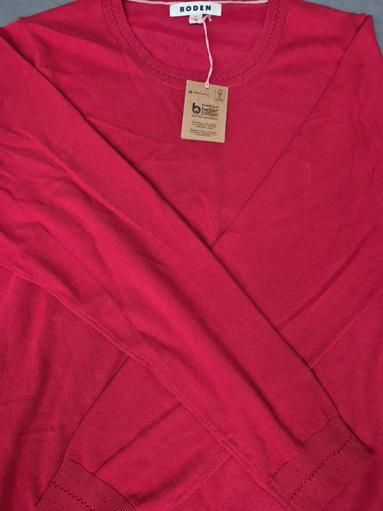 BODEN LONG SLEEVE TOP IN RED SIZE XL