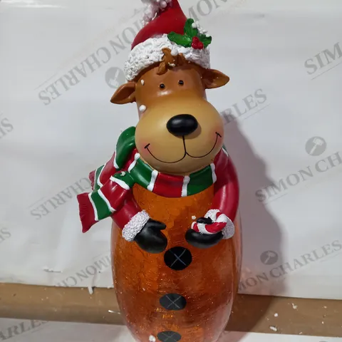 FESTIVE PRE-LIT LARGE GLASS CHRISTMAS CHARACTER - REINDEER