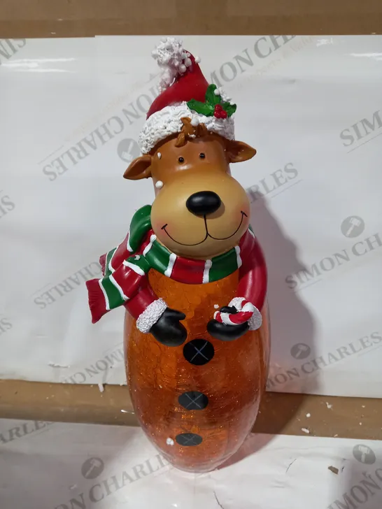 FESTIVE PRE-LIT LARGE GLASS CHRISTMAS CHARACTER - REINDEER