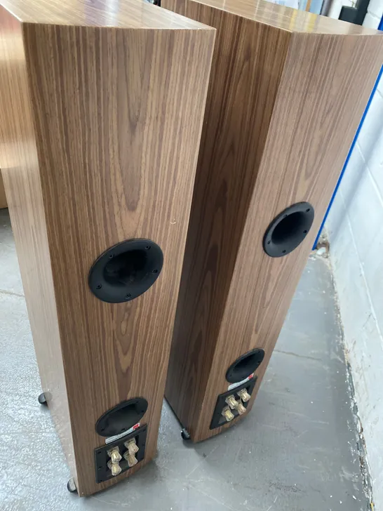 BOXED PAIR OF DALI RUBICON 6 FLOORSTANDING SPEAKERS, WALNUT (2 BOXES)