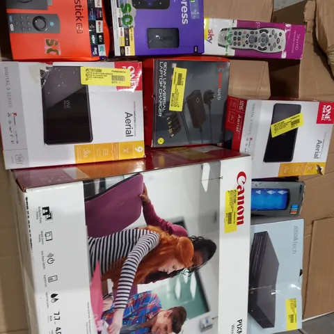 LARGE BOX OF ASSORTED ELECTRICAL GOODS TO INCLUDE;