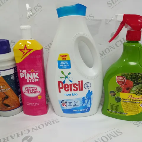 BOX OF APPROXIMATELY 15 ASSORTED ITEMS TO INCLUDE - PERSIL, PINK STUFF, NIKWAX ETC - COLLECTION ONLY