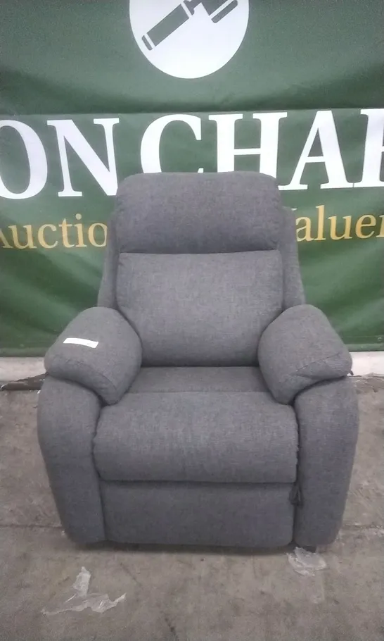 QUALITY G-PLAN BRITISH MADE HARDWOOD FRAMED KINGSBURY ROCHE SLATE POWER RECLINING ARMCHAIR