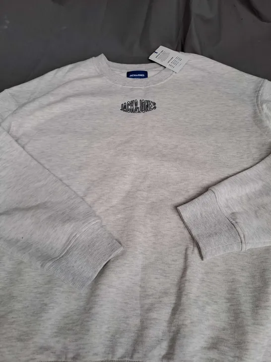 JACK AND JONES LOGO SWEATSHIRT IN GREY SIZE XL