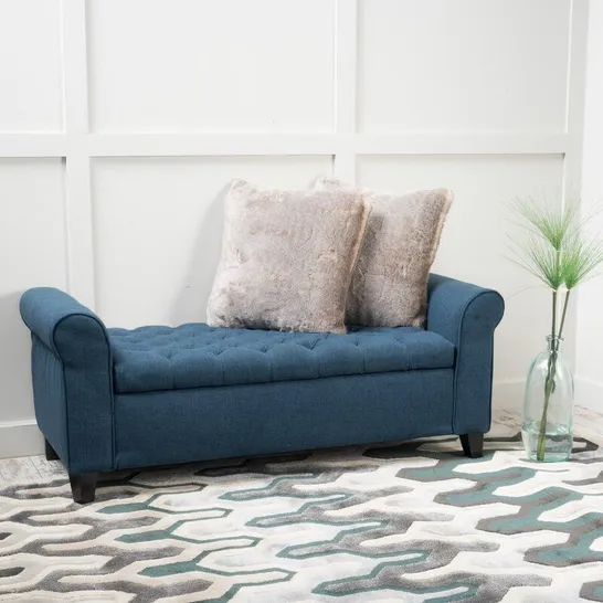 BOXED UPHOLSTERED CHAISE BENCH 