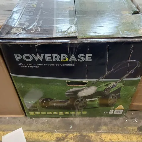 BOXED POWERBASE 46CM 40V SELF PROPELLED CORDLESS LAWN MOWER 