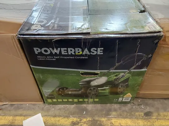 BOXED POWERBASE 46CM 40V SELF PROPELLED CORDLESS LAWN MOWER 