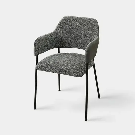 BOXED GREY VELVET DINING CHAIRS 