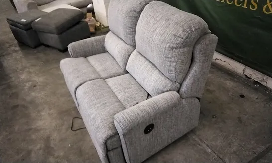 QUALITY BRITISH DESIGNED & MANUFACTURED G PLAN NEWMARKET 2 SEATER POWER RECLINER SOFA COPPICE ASH FABRIC