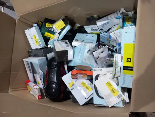 LARGE BOX OF ASSORTED ELECTRICAL GOODS TO INCLUDE;