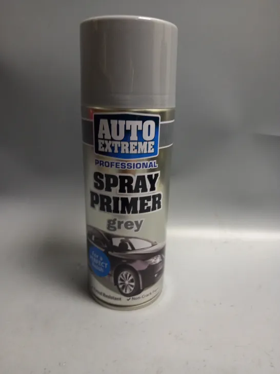 BOXED LOT OF 12 AUTO EXTREME PROFESSIONAL SPRAY PRIMER GREY 400ML