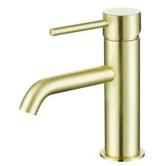 BOXED DESIGNER ARISSA GRADE A1 ROUND BRUSHED BRASS MONO BASIN MIXER TAP