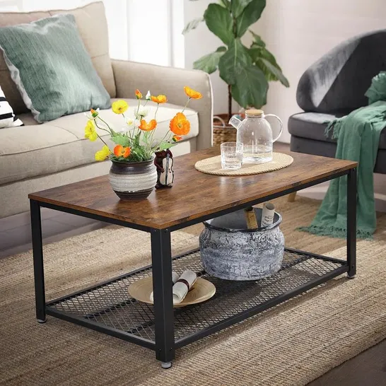 BOXED AMANI COFFEE TABLE RUSTIC BROWN/BLACK