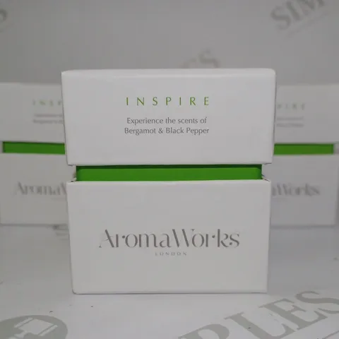 LOT OF 4 SMALL AROMAWORKS CANDLES - INSPIRE