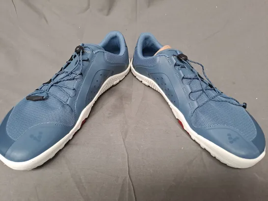 BOXED PAIR OF VIVO BAREFOOT PRIMUS TRAIL II SHOES IN BLUE EU SIZE 44