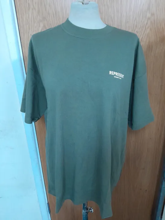 REPRESENT OWNER'S CLUB JERSEY T-SHIRT IN OLIVE SIZE L