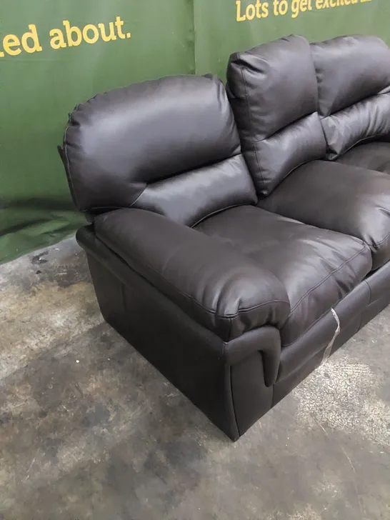 DESIGNER 3-SEATER IN DARK BROWN LEATHER 