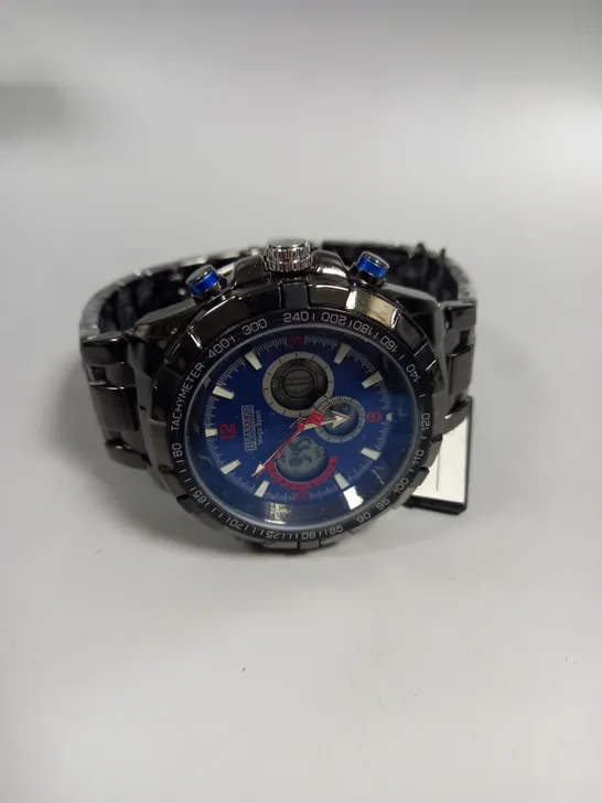 BOXED BARKERS OF KENSINGTON MEGA SPORT BLUE DIAL WATCH 