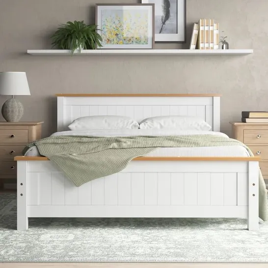 BOXED ISADORA BED FRAME - WHITE // SIZE: 5FT KING (2 BOXES)