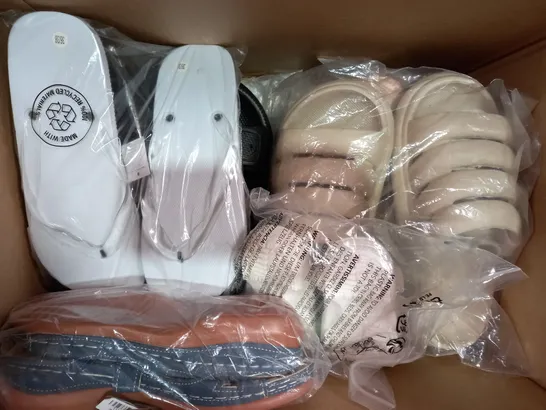 BOX OF APPROXIMATELY 10 ASSORTED PAIRS OF SHOES IN VARIOUS STYLES AND SIZES TO INCLUDE RENTOES, CARTAGO, ETC