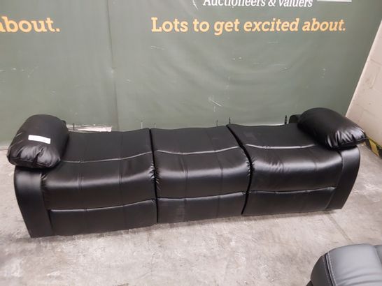 DESIGNER BLACK LEATHER MANUAL RECLINING SOFA BASE