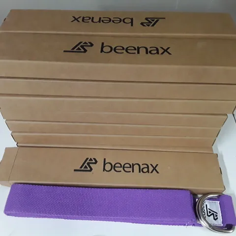 LOT OF 15 BOXED AS NEW BEENAX PURPLE YOGA STRAPS - 2.5M