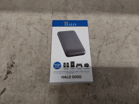 BOXED HALO 5000MAH PORTABLE CHARGER - BLACK (1 BOX)