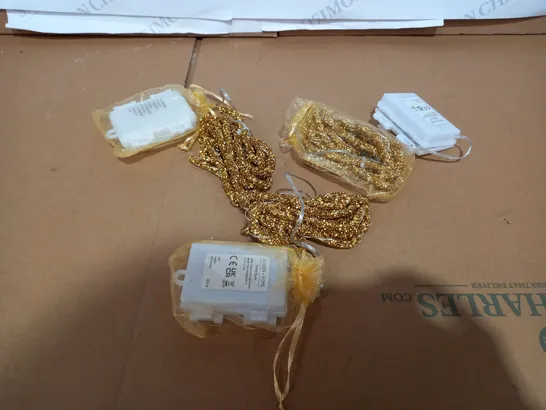 ALISON CORK SET OF PRE-LIT GLITTER ROPE STRANDS - GOLD