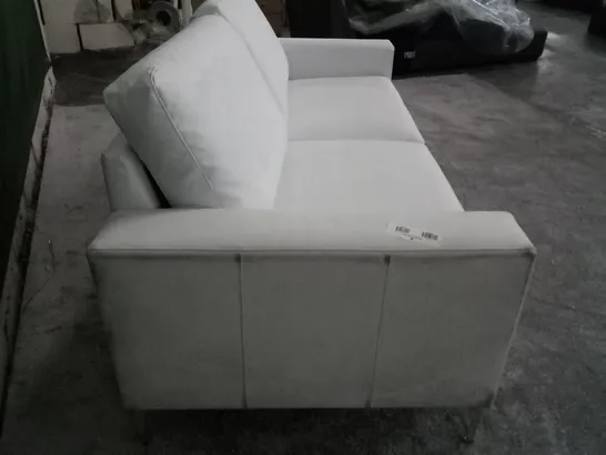 QUALITY DESIGNER BALTIMORE 3 SEATER SOFA - WHITE PREMIUM FAUX LEATHER