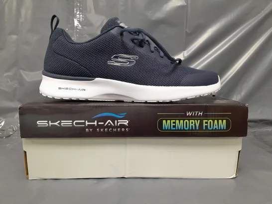 BOXED PAIR OF SKECHERS SKECH-AIR TRAINERS IN NAVY UK SIZE 11