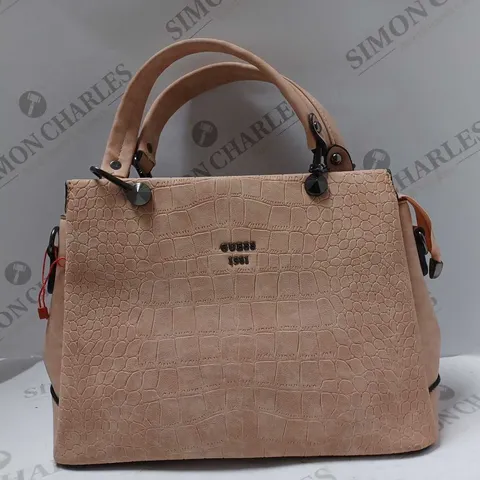 GUESS FAUX LEATHER HANDBAG IN SALMON PINK