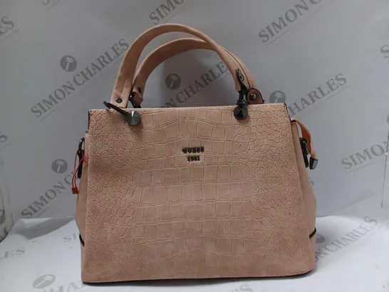 GUESS FAUX LEATHER HANDBAG IN SALMON PINK