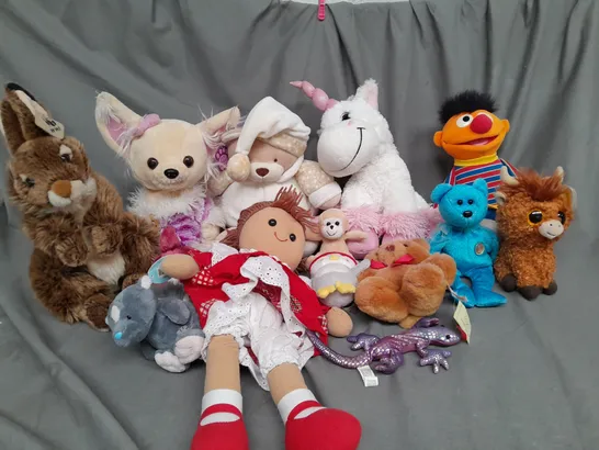 BOX OF ASSORTED PLUSH SOFT TEDDIES