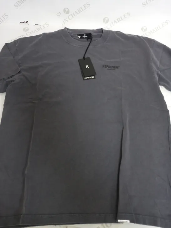 REPRESENT DARK GREY T-SHIRT - MEDIUM