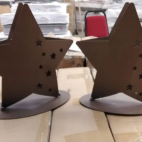 2 BOXED XMAS EDELROST STAR CANDLE HOLDER 