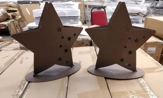 2 BOXED XMAS EDELROST STAR CANDLE HOLDER 