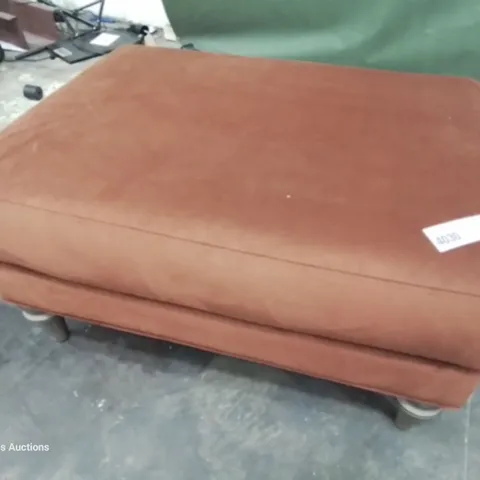 QUALITY BRITISH DESIGNER LOUNGE Co. RECTANGULAR FOOTSTOOL PLUSH BURNT ORANGE FABRIC 